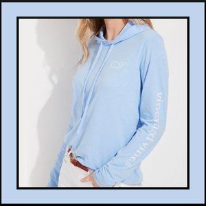 NWT! VINEYARD VINES Edgartown Long-Sleeve Hoodie Tee/Hydrangea (Ret.$55)